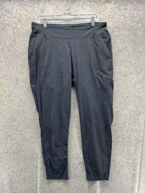 Mountain Hardwear Pants Womens Large Black Ankle Hiking Zip Pocket Stretch